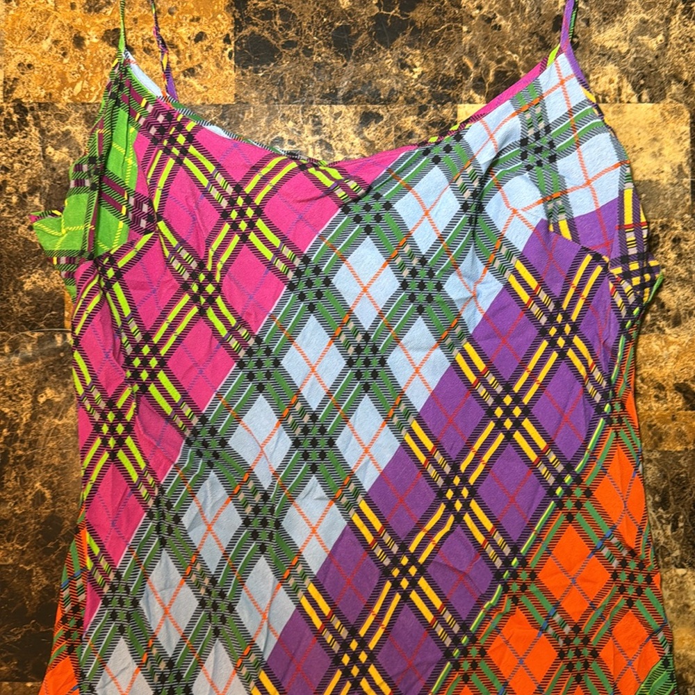 RIXO XL US12 Holly rainbow multicolor check print dress - Picture 16 of 16
